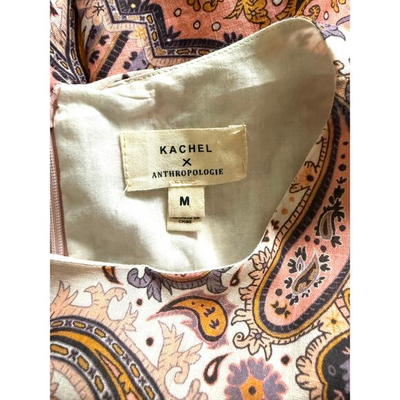 Anthropologie x Kachel Tiered Maxi Dress Medium Boho Peasant Paisley Feminine - Picture 3 of 15